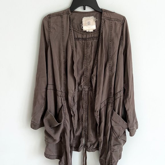 Anthropologie Hei Hei Morgan Draped Utility Jacket Open Front Size XS - Picture 4 of 13